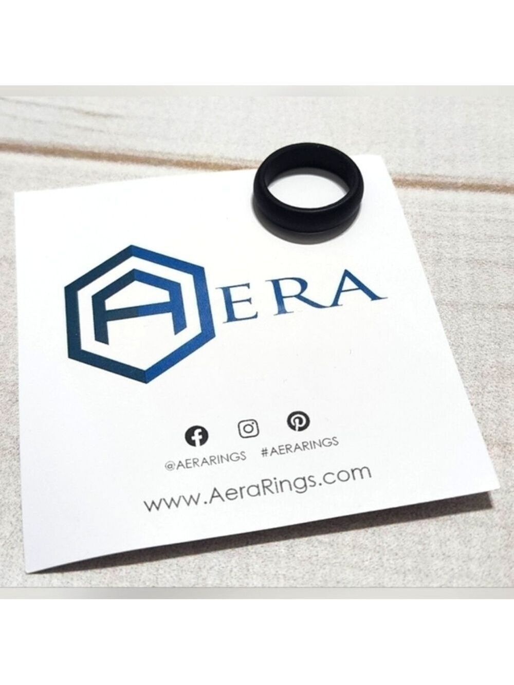 AERA Silicone Black Wedding Ring Band for Women Size 5 - New In Package